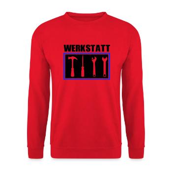 werkzeug werkstatt - Unisex Pullover - Rot - Vorne - Alina (178cm) & Michal (187cm)