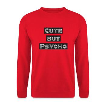 Cute but PSYCHO, süßes Ding - Unisex Pullover - Rot - Vorne - Alina (178cm) & Michal (187cm)
