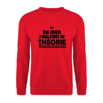 VIVRE EN THEORIE - Sweat-shirt Unisexe - rouge - Devant - Alina (178cm) & Michal (187cm)