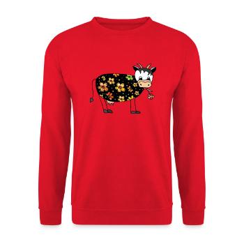 Cow - Unisex Sweatshirt - red - Front - Alina (178cm) & Michal (187cm)
