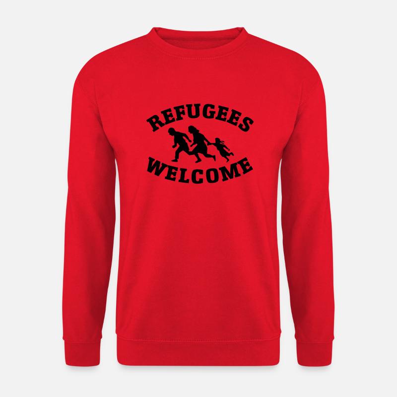 Refugees Welcome - Unisex Pullover - Rot