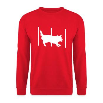 Agility Dog Sport Slalom - Unisex Sweatshirt - red - Front - Alina (178cm) & Michal (187cm)