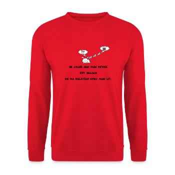 réveil - Sweat-shirt Unisexe - rouge - Devant - Alina (178cm) & Michal (187cm)