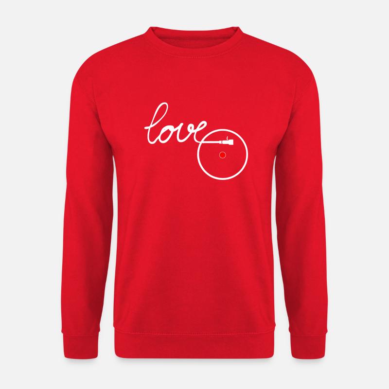 I love Music Plattenteller Turntable Record player - Unisex Pullover - Rot