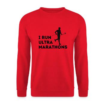 I run ultra Marathons - Unisex Sweatshirt - red - Front - Alina (178cm) & Michal (187cm)