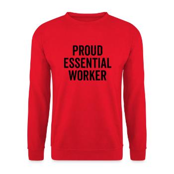 Stolzer Essential Worker - Unisex Pullover - Rot - Vorne - Alina (178cm) & Michal (187cm)