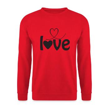 J’adore la Saint-Valentin - Sweat-shirt Unisexe - rouge - Devant - Alina (178cm) & Michal (187cm)