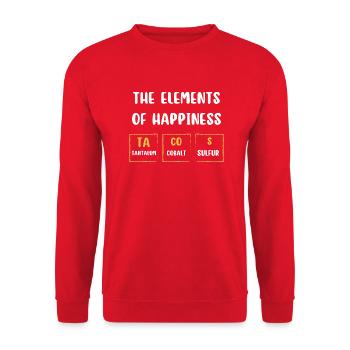The Elements of Happiness Tacos design Funny Mexic - Unisex Sweatshirt - red - Front - Alina (178cm) & Michal (187cm)