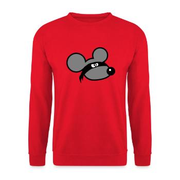 Maus Böse Räuber Ninja Überfall Dieb Tuch Augen - Unisex Pullover - Rot - Vorne - Alina (178cm) & Michal (187cm)