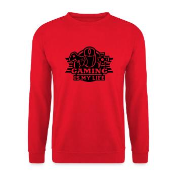 Gaming (is my Life) - Unisex Sweatshirt - red - Front - Alina (178cm) & Michal (187cm)