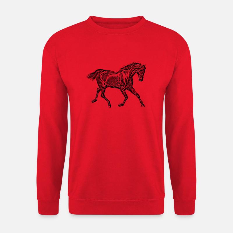 Pferd schwarz - Unisex Pullover - Rot