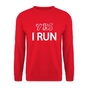 Marathon Triathlon Running Jogging Biking Cycling - Unisex Sweatshirt - red - Front - Alina (178cm) & Michal (187cm)
