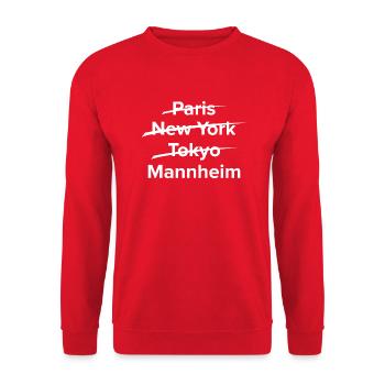 Mannheim Monnem Mannheimat - Unisex Sweatshirt - red - Front - Alina (178cm) & Michal (187cm)