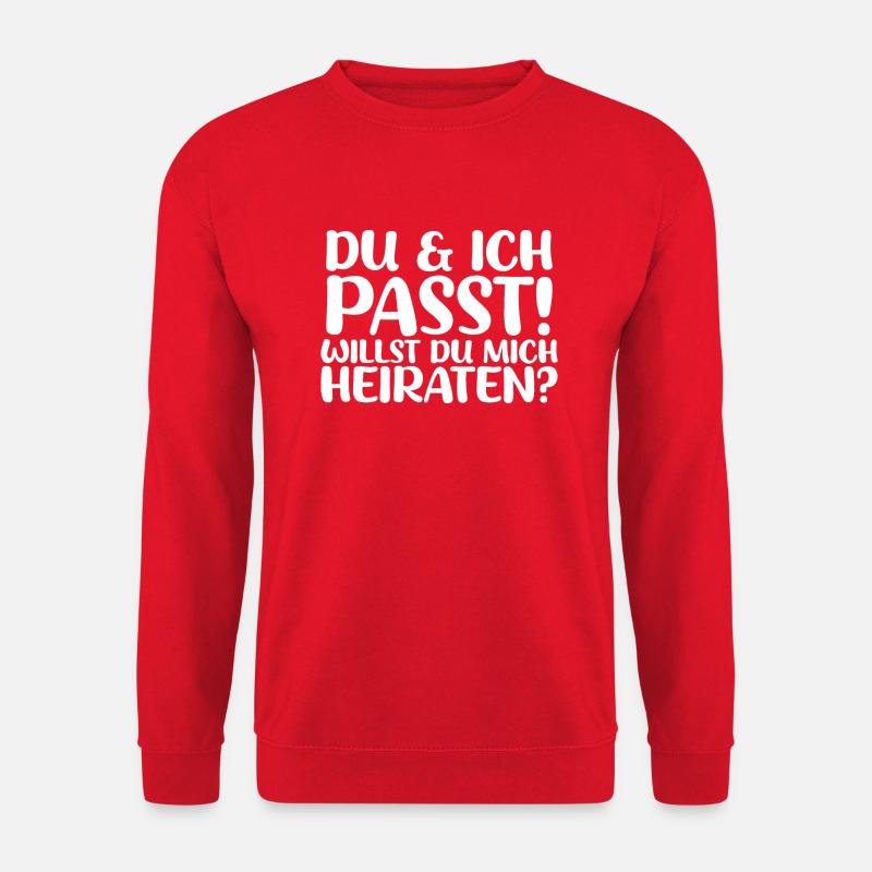 DU UND ICH PASST - WILLST DU MICH HEIRATEN - ANTRA - Unisex Pullover - Rot