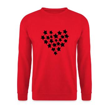 Sternenherz - Unisex Pullover - Rot - Vorne - Alina (178cm) & Michal (187cm)