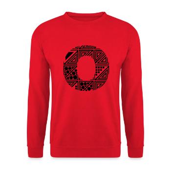 letter O - Unisex Sweatshirt - red - Front - Alina (178cm) & Michal (187cm)