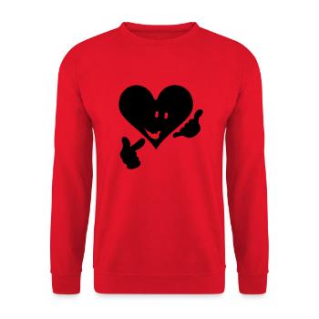 Ruf an mein Herz / call me, my heart (1c) - Unisex Pullover - Rot - Vorne - Alina (178cm) & Michal (187cm)