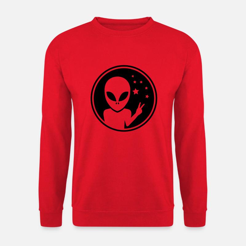 alien_peace_ko1 - Unisex Pullover - Rot