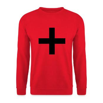 Plus - Unisex Pullover - Rot - Vorne - Alina (178cm) & Michal (187cm)