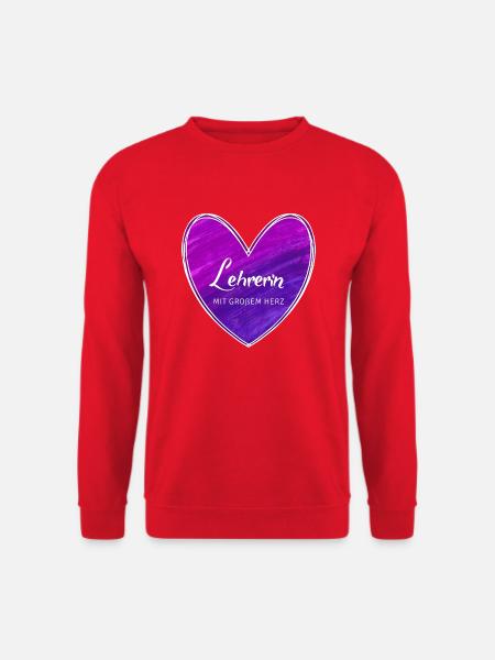 Lehrerin mit großem Herz - Unisex Pullover - Rot