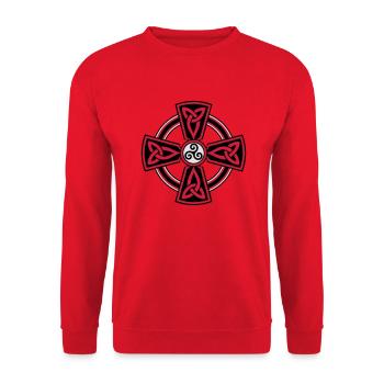 Croix Celtique - Sweat-shirt Unisexe - rouge - Devant - Alina (178cm) & Michal (187cm)
