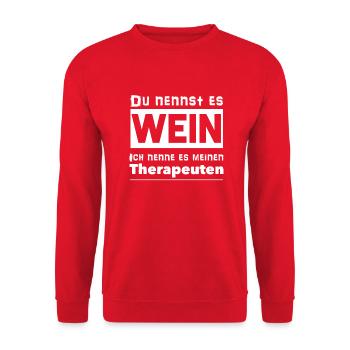 Du nennst es Wein - Unisex Pullover - Rot - Vorne - Alina (178cm) & Michal (187cm)