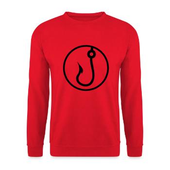 angel_haken_logo_f1 - Sweat-shirt Unisexe - rouge - Devant - Alina (178cm) & Michal (187cm)