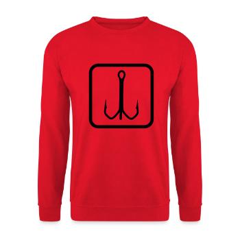 angelhaken_f1 - Sweat-shirt Unisexe - rouge - Devant - Alina (178cm) & Michal (187cm)