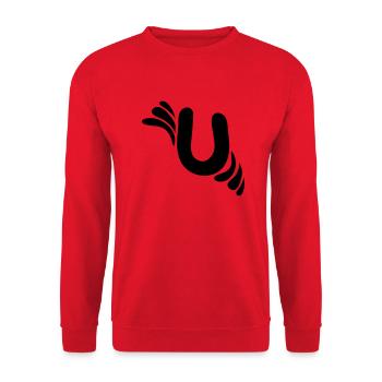Letter U & Pattern - Unisex Sweatshirt - red - Front - Alina (178cm) & Michal (187cm)