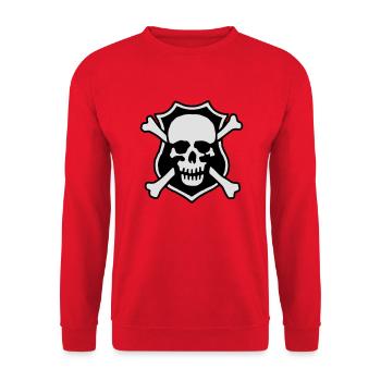 skull_032013_b_2c - Unisex Pullover - Rot - Vorne - Alina (178cm) & Michal (187cm)