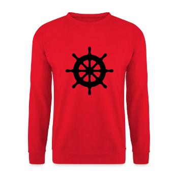 steering wheel ship 01 - Unisex Sweatshirt - red - Front - Alina (178cm) & Michal (187cm)
