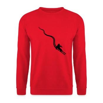 trails line path tracks ski ride down mountain w - Unisex Sweatshirt - red - Front - Alina (178cm) & Michal (187cm)