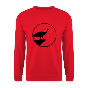 klippe mond rund kreis nacht abend sonne vogel sil - Unisex Pullover - Rot - Vorne - Alina (178cm) & Michal (187cm)