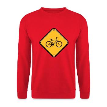 Signboard Bicycle Sign Note Zone d'avertissement - Sweat-shirt Unisexe - rouge - Devant - Alina (178cm) & Michal (187cm)