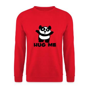hug me cartoon panda cute child baby fun funny ani - Unisex Sweatshirt - red - Front - Alina (178cm) & Michal (187cm)