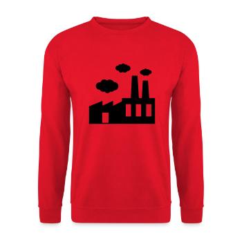 Fabrik - dunkle Wolken - Unisex Pullover - Rot - Vorne - Alina (178cm) & Michal (187cm)