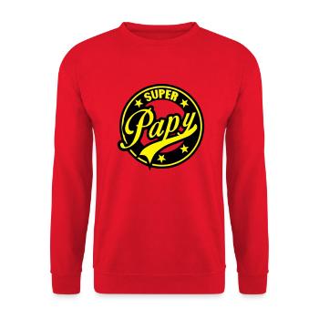 super papy vintage cercle rond logo - Sweat-shirt Unisexe - rouge - Devant - Alina (178cm) & Michal (187cm)