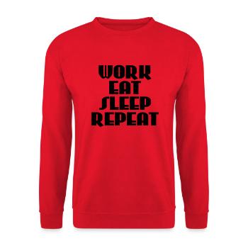 Work, eat, sleep, repeat - Sweat-shirt Unisexe - rouge - Devant - Alina (178cm) & Michal (187cm)