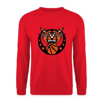 Basketball Cougar Logo Sport - Unisex Pullover - Rot - Vorne - Alina (178cm) & Michal (187cm)