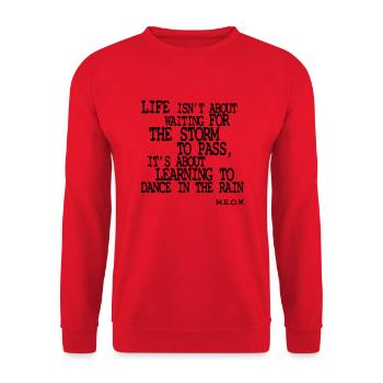 Life is about Dancing in the Rain - Unisex Pullover - Rot - Vorne - Alina (178cm) & Michal (187cm)