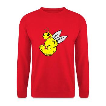 strong_bee_02 - Unisex Sweatshirt - red - Front - Alina (178cm) & Michal (187cm)