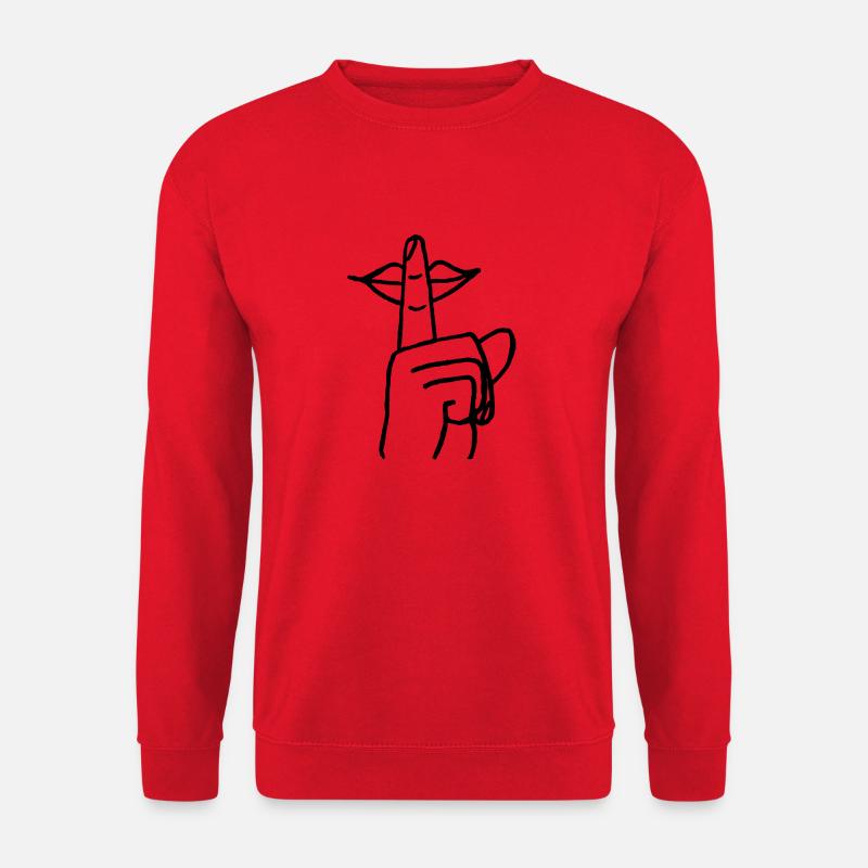 Alltagsmaske Mund Finger Leise - Unisex Pullover - Rot