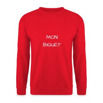 MON BIQUET - Sweat-shirt Unisexe - rouge - Devant - Alina (178cm) & Michal (187cm)