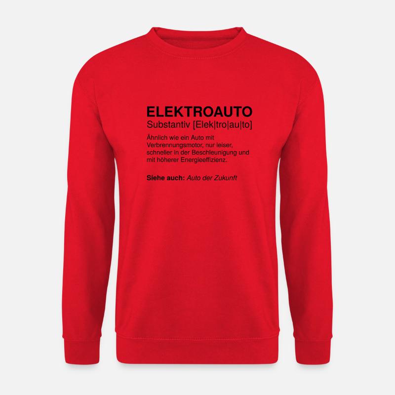 Elektroauto Definition | E-Auto Definition | EAuto - Unisex Pullover - Rot