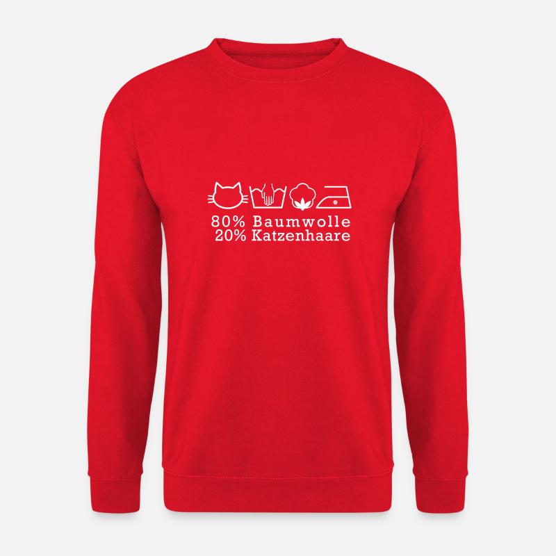 Katzen Katzenhaar Katzenliebhaber Katzenfan - Unisex Pullover - Rot