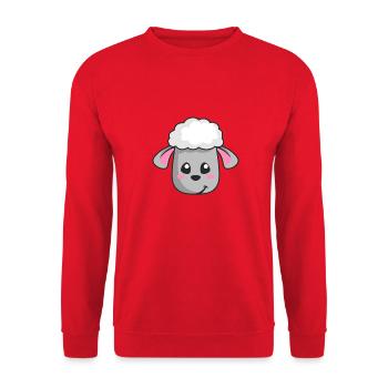 Shawn das Schaf - Unisex Pullover - Rot - Vorne - Alina (178cm) & Michal (187cm)
