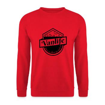 Van life, camping, bus, sweater - Unisex Sweatshirt - red - Front - Alina (178cm) & Michal (187cm)