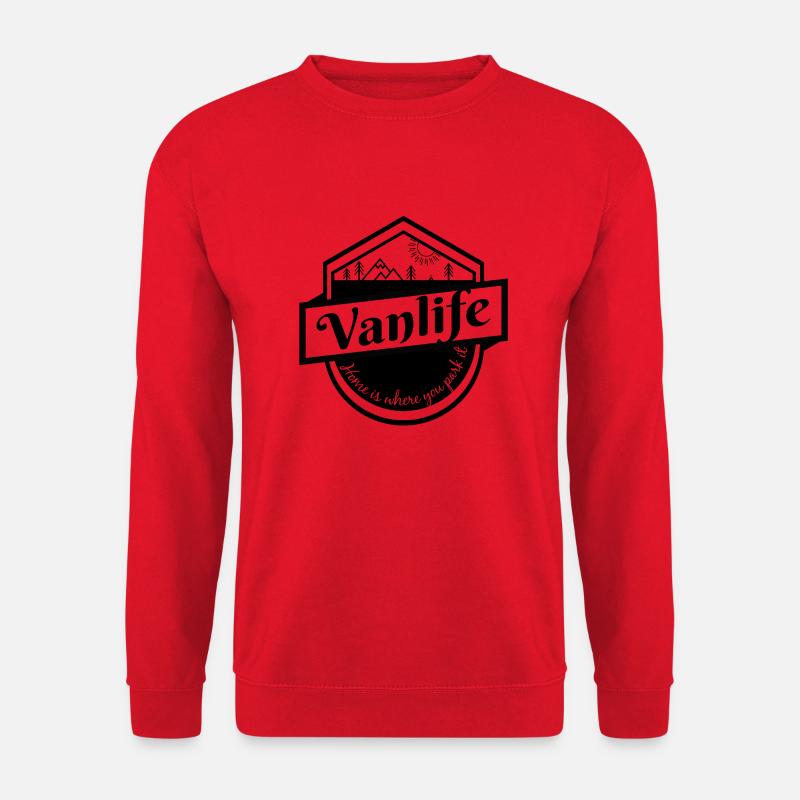 Van life, camping, bus, sweater - Unisex Sweatshirt - red