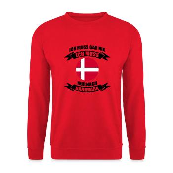 Dänemark Geschenk Spruch Nord - Unisex Pullover - Rot - Vorne - Alina (178cm) & Michal (187cm)