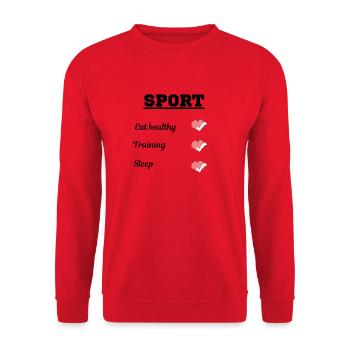 Sport - Unisex Pullover - Rot - Vorne - Alina (178cm) & Michal (187cm)